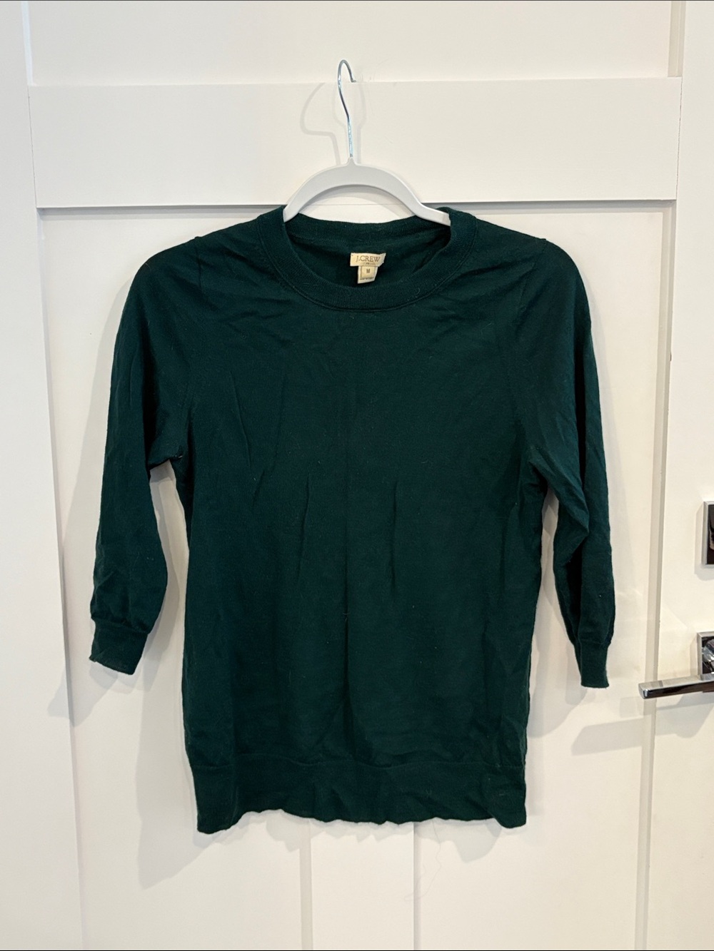 J. Crew Dark Green Crewneck Sweater
